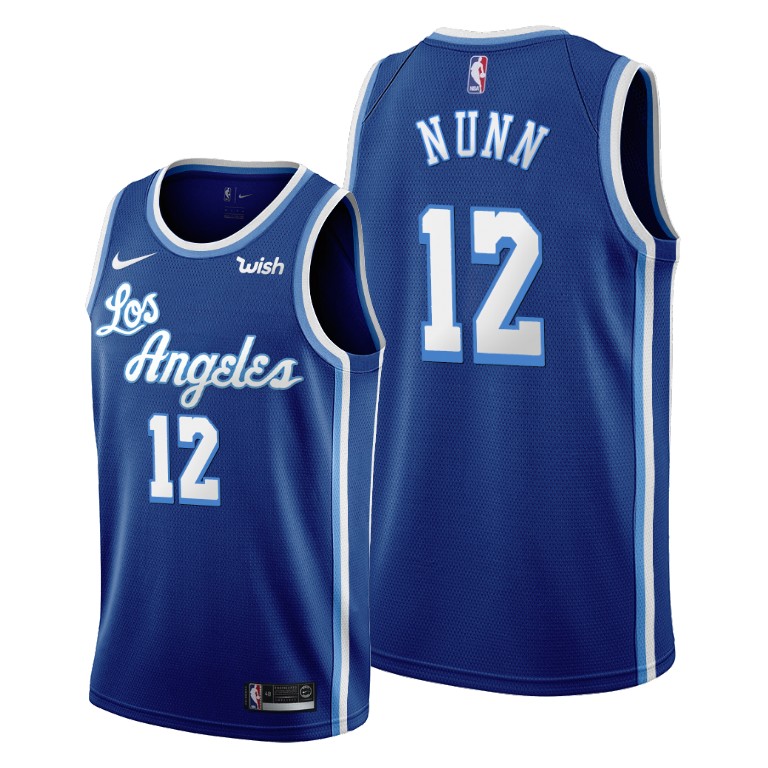 Men's Los Angeles Lakers Kendrick Nunn #12 NBA 2021 Trade Classic Edition Blue Basketball Jersey JIU3483AZ